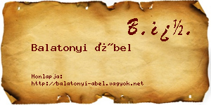 Balatonyi Ábel névjegykártya